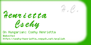 henrietta csehy business card